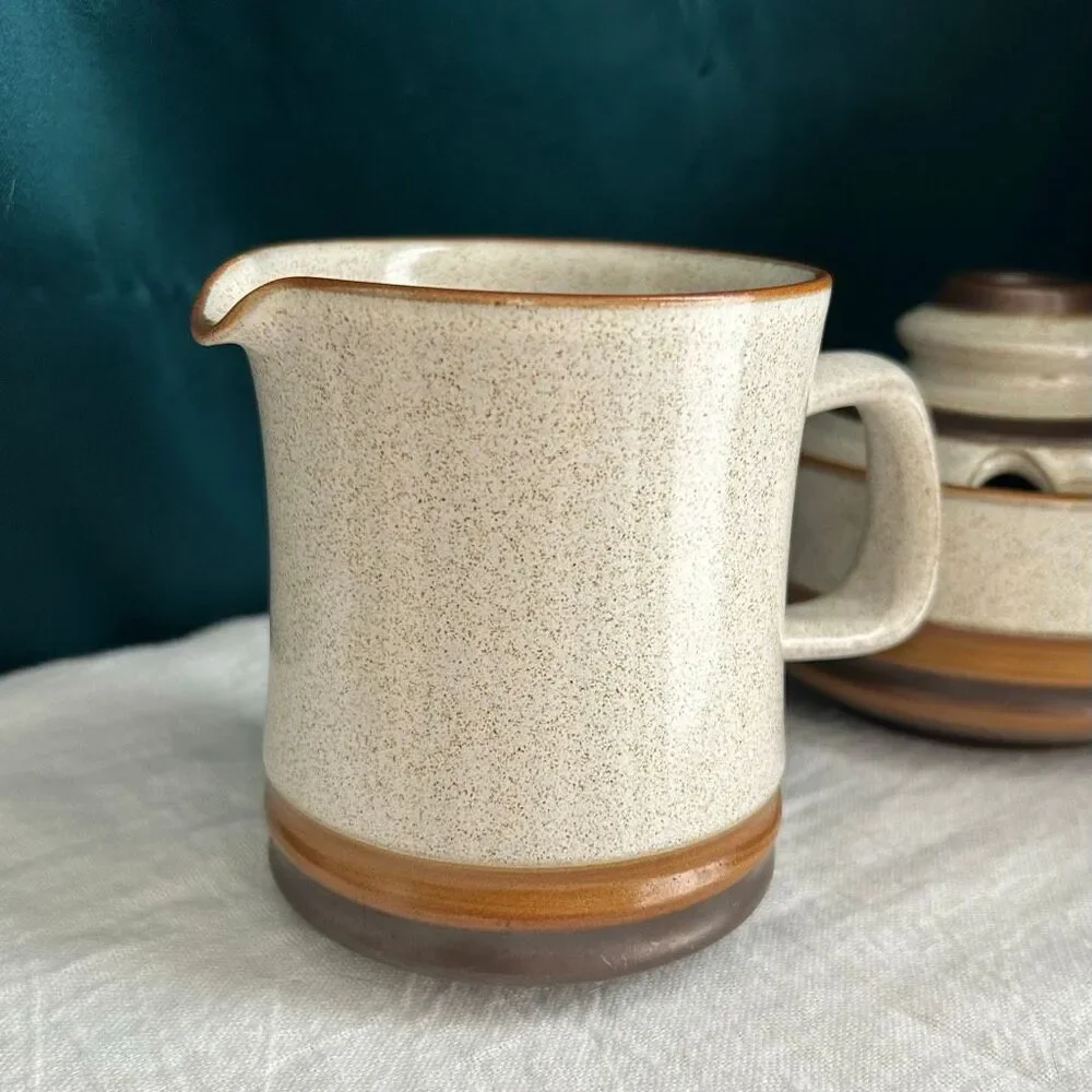 Denby-Langley Potter's Wheel Sugar Creamer Speckled Stoneware